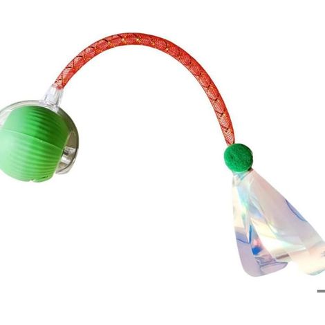 Balle interactive pour chat version 2025 queue libellule 3.0 - - Lumière LED 3 modes jeu intelligent automatique - Vert (1/4)