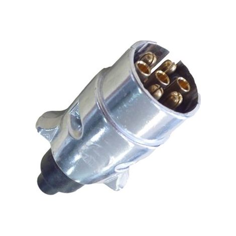 Oc-Pro – Prise remorque mâle aluminium 7 plots 12 volts – Corps métallique pour caravanes et remorques – Connecteur robuste et durable