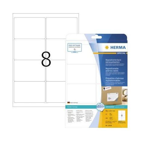 HERMA Adressetik. A4 weiß 99,1x67,7 mm Papier opak 200 St. (10018) (1/5)