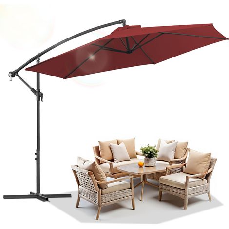 TolleTour Sonnenschirm 3m Rot – Klassischer Gartenschirm für Terrasse, Grillplatz & Outdoor-Bereich