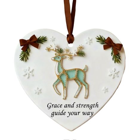 Touchant Inspirations décoration de Noël, coquillage renne libellule cœur forme pendentif,Reindeer (1/5)