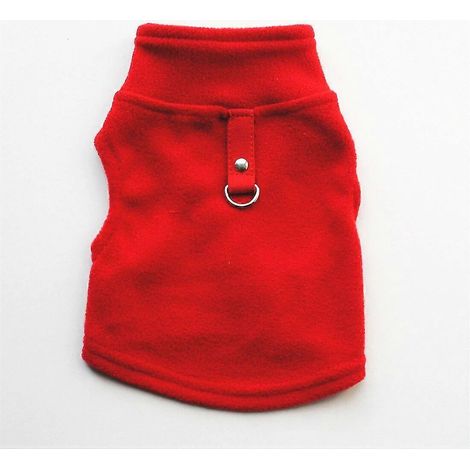 Warme Fleece-Hundebekleidung für Herbst und Winter, verdickte Weste/Mantel für kleine und mittlere Hunde, T-Shirt-Kostüm, karierte Jacke mit Zugring, Größe 18 (1/5)