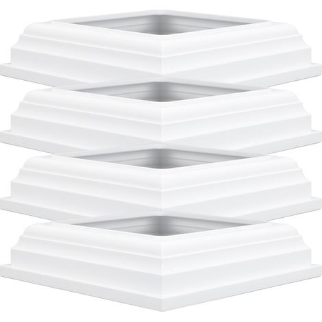 Copripali in vinile divisibile, manicotto 10 x 10 cm, modanatura decorativa per recinzione, portico, ringhiera, set da 4 (1/5)