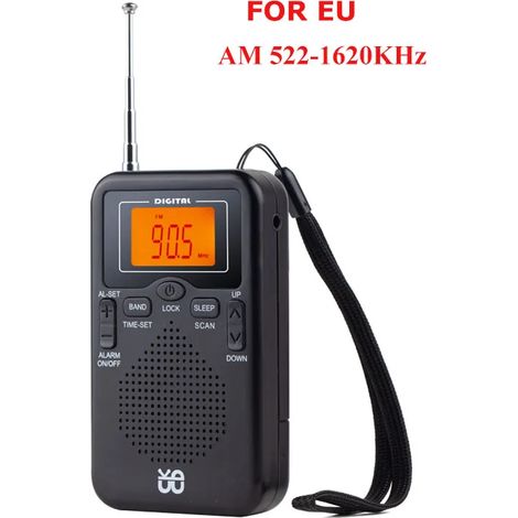 Mini radio AM/FM stéréo avec écran LCD et réveil (1/5)
