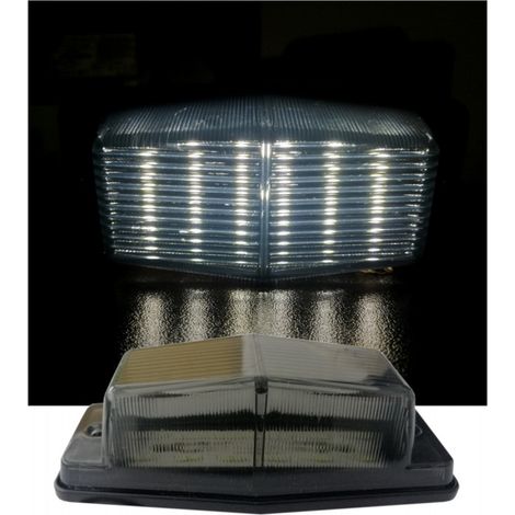 1 pièce feu de gabarit LED blanc avec verre doublement teinté, 12 LED, 12 V - 24 V