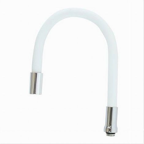 TRADE SHOP - Canna Ricambio Tubo Flessibile Per Rubinetto Lavello Da Cucina Bianco 50cm 87505 -