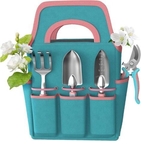 Lot de 6 outils de jardinage avec sac de rangement durable, poignée ergonomique antidérapante, cadeau de jardin (1/4)