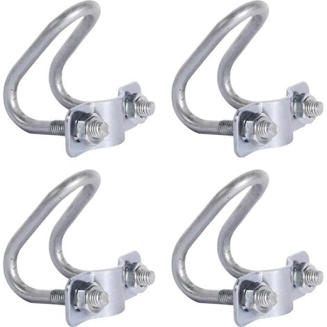Lot de 4 colliers de serrage croisés en zinc galvanisé pour tubes de 81,3 x 50,8 cm, supports de tuyau en U, prend en charge les tuyaux de diamètre maximum, pour raccords de jardin, serre, chambre (1/5)