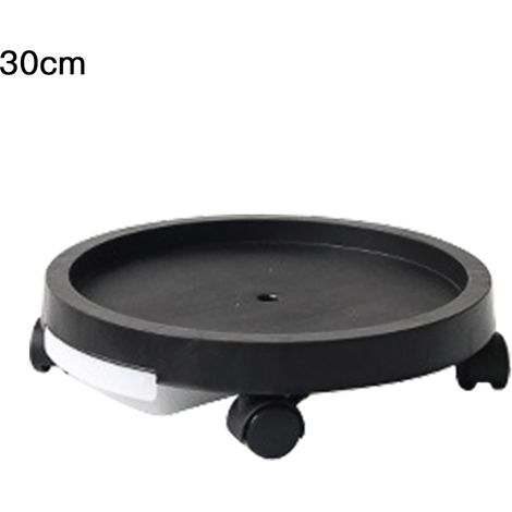 Support roulant pour plantes, 4 roues, Pot de fleur en plastique épais, plateau mobile pour maison, jardin, intérieur et extérieur, 24cm, ID noir (1/5)