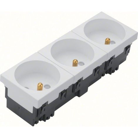 tehalit.GB-EG Steckdose mit/ohne 33 Grad dreifach 45x45mm halogenfrei weiß EER3339010