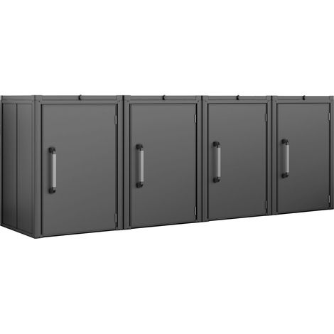 GFP Primeyard Cobertizo de cubos para exterior 336x84x120 cm Cubrecontenedores metálico antracita
