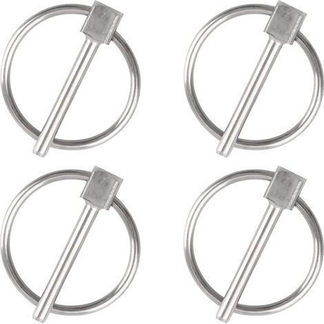 Goupille de sécurité, 4PCS Dia 3mm en acier inoxydable Goupille de sécurité ronde Goupille de verrouillage de remorque Goupille de fixation de Lynch pour piste, ferme, pelouse