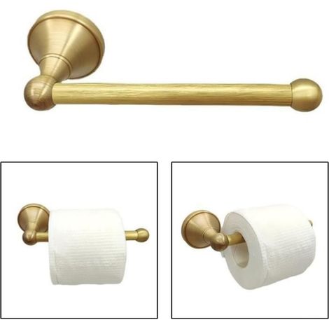 Porte-rouleau de papier toilette - Laiton Antique - Design Vintage - Installation Murale - Durable - 3x7 cm (1/4)