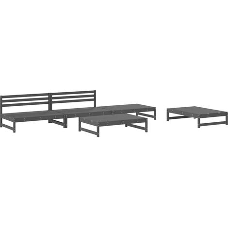 Maison Exclusive - Juego de sofás de jardín 5 piezas madera maciz (1/5)