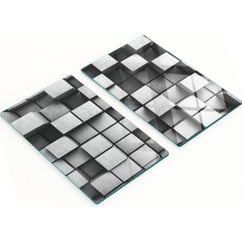Tablas decorativas de vidrio para cortar y servir, dise帽o abstracto, 2x30x52 cm