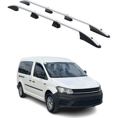 OMAC Barres de Toit longitudinales pour VW Caddy 2015-2020 L2 Long Aluminium Gris (1/5)