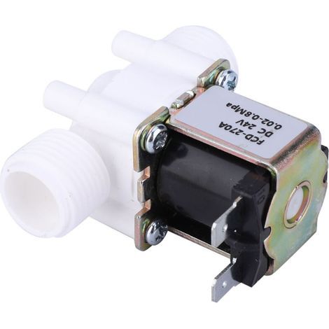 OEBUAFI Kunststoff-Magnetventil G1/2 NC, empfindliches Schaltventil für den Wassereinlass mit elektrischer Magnetspule der Isolationsklasse E für industrielle Anwendungen (DC24V). (1/5)