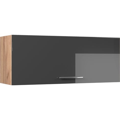 Hängeschrank Fame-Line, Anthrazit Hochglanz/Goldkraft Eiche, 100 cm, Vicco (1/5)
