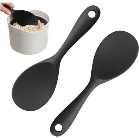 Lot de 2 cuillères à riz, cuillères à riz, cuillères de service, cuillères à riz, cuillères à riz, ustensiles de cuisine, cuillères