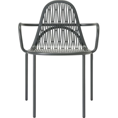 Chaise de jardin, Lot de deux fauteuils indoor / outdoor Malvasia Anthracite en Metal, Scab design (1/5)