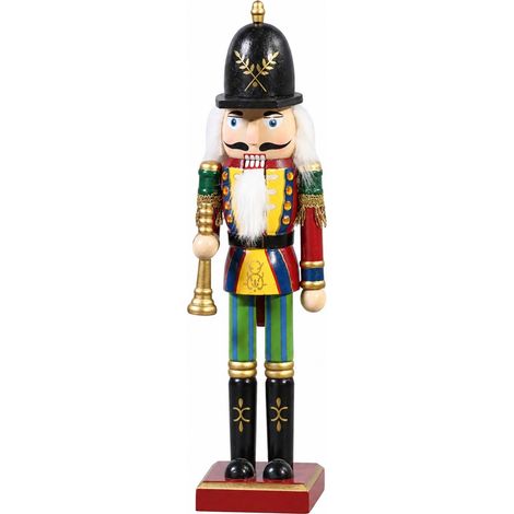 Figurine Casse-Noisette en Bois, Décoration de Noël, Marionnette Casse-Noisette pour Étagère, Cheminée, Numéro