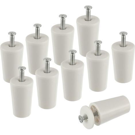 10 fermi per tapparelle bianchi da 40 mm, protezione per stecche di finestre, fermi per rulli con vite e rondella (40 mm, ciascuno, 10)