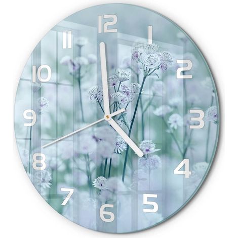 Horloge Murale Ronde Originale en Verre Silencieuse Design Moderne Salon Grande renouée fi 30 cm (1/5)