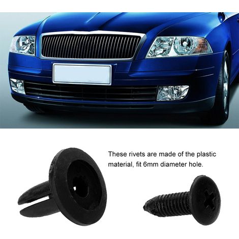 50 Clips Fixation Portière Auto Honda Toyota, Attaches Pare-chocs Ailes, Rivets Poussoir 6mm, Rétention Plastique (1/5)