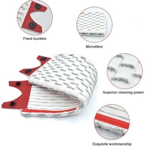 Lot de 5 têtes de rechange pour balai à franges,en microfibre grise