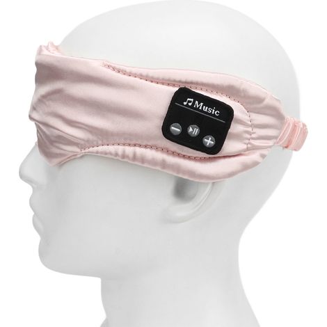 Kabellose Musik-Schlafmaske, Bluetooth-Schlafmaske für die Nacht, intelligente lichtundurchlässige Schlafmaske, ultradünne Ohrhörer, rosa. (1/5)