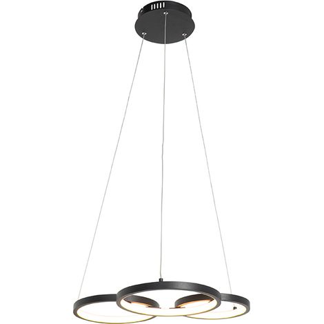 Hängelampe schwarz inkl. LED 3-Stufen dimmbar 3-flammig - Rondas
