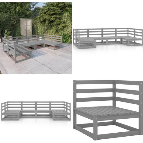 6-tlg. Garten-Lounge-Set Massivholz Kiefer - Garten Lounge Set - Kiefernholzmöbel - Outdoor Möbel - Gartenmöbel - Loungemöbel - Home & Living (1/5)