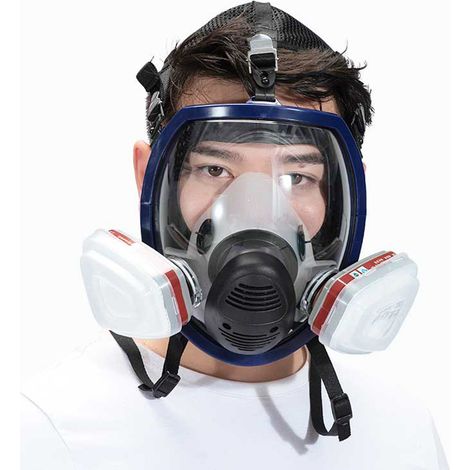 Écran facial anti-poussière + boîte filtrante 7 pour peinture et pulvérisation, protection respiratoire étanche. (1/5)