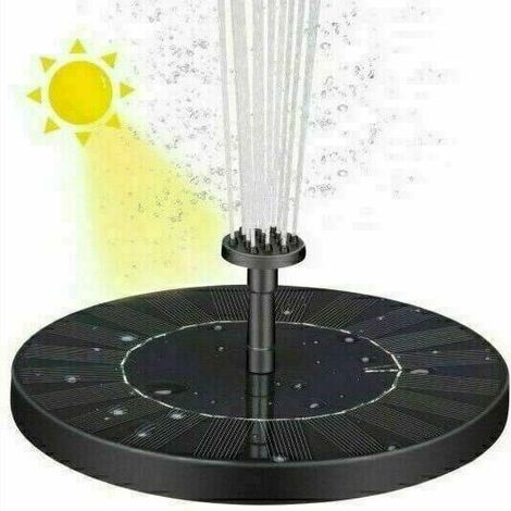 Fontaine solaire, pompe d'étang solaire, pompe à eau de jardin avec batterie de stockage, panneau solaire monocristallin de 1,4 W b A (1/2)