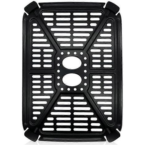 Plateau pour friteuse à air chaud numérique à double panier de 8,4 L, plaque de cuisson pour friteuse à air chaud, plaque croustillante (1/5)
