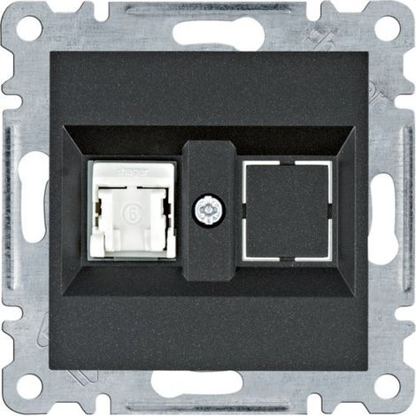 Prise murale simple Lumina RJ45 cat.6 UTP noire WL2153