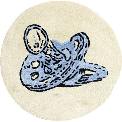 TOTOTTE BOY - Tapis salon 100% coton dessin tototte bébé bleu diam.70 (1/4)