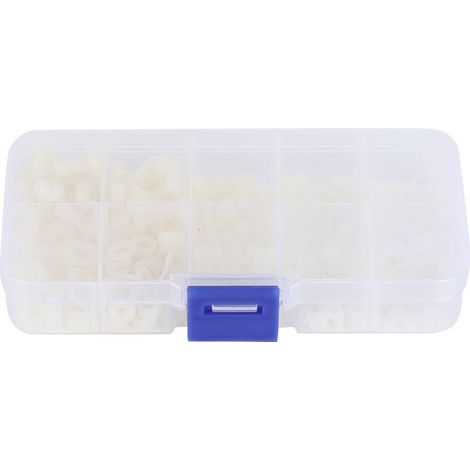 Kit d'assortiment de 270 vis, écrous et rondelles en nylon M2/M2.5/M3/M4/M5 (blanc) (1/5)