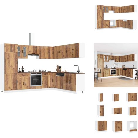 Ensemble d'armoires de cuisine 14 pcs Kalmar bois d'ingénierie - Ensemble D'armoires De Cuisine - Ensemble D'armoires De Cuisine - Ensemble D'armoires - Armoire De Cuisine (1/5)