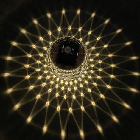 Lampada galleggiante solare per laghetto, alimentata a energia solare, luce gialla calda (11 cm)