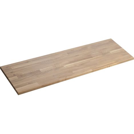 Plan de travail WOODY 1206x28x463mm, Chêne massif naturel (1/4)
