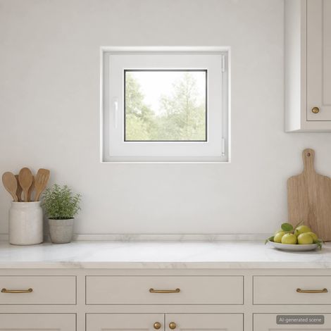 vidaXL Couleur intérieure de la fenêtre de sous-sol blanche RISOR (1/5)