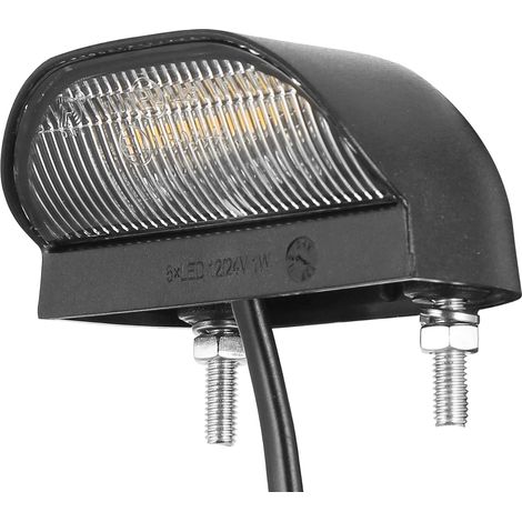 Éclairage Plaque Immatriculation LED 1 Pièce 12V 24V Feux Arrière de Plaque d’Immatriculation pour Remorque Voiture Lumière Blanche Froide Étanche (1/5)