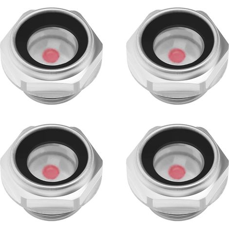 4pcs 3/8 Verre de Vue Niveau d'huile de Compresseur d'air Connecteur de Niveau Liquide en Alliage d'aluminium BSP Adapté au Compresseur d'air Vérifier le Niveau d'huile de la Pompe (1/5)