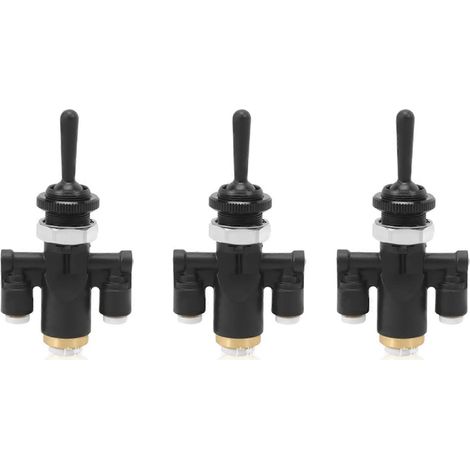 3x 818-0007-000 Interrupteur de vanne d'inclinaison pour vitre pneumatique 1/4 pouce pour camion Peterbilt 379 Kenworth, remplace 8180007000 (1/5)