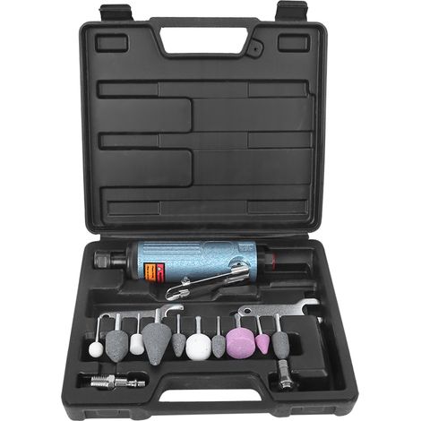 AT‐7033KB Druckluft-Geradschleifer-Set, pneumatisches Schleifmaschinen-Set, Polier-, Schneid- und Schleifwerkzeug, blau (1/5)