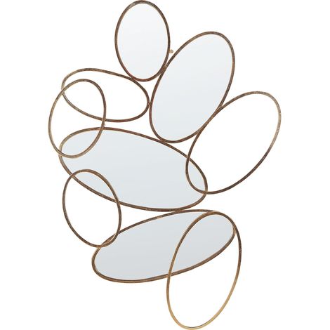 Specchio decorativo da parete stile glamour appeso 113 x 77 cm Oro Decize