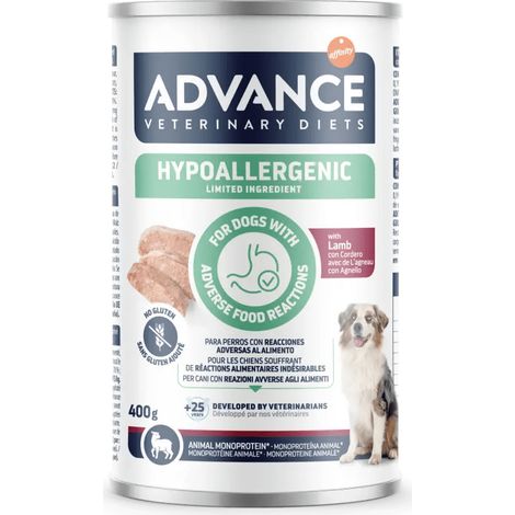 Advance Hypoallergenic Limited Ingredients - Cordero - Alimento Húmedo Completo y Equilibrado Monoproteico - 400 g