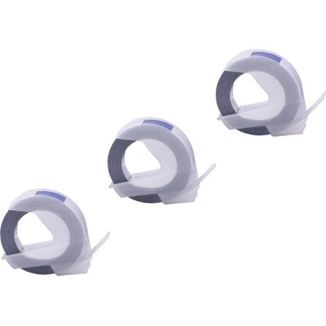 vhbw 3x 3D Embossing Label Tape compatible with Typo Clic Label Printer 3m x 9 mm, White on Blue (1/2)