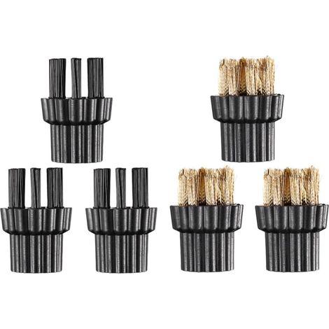 Brosses pour nettoyeur vapeur, lot de 6, têtes en plastique et métal (1/5)